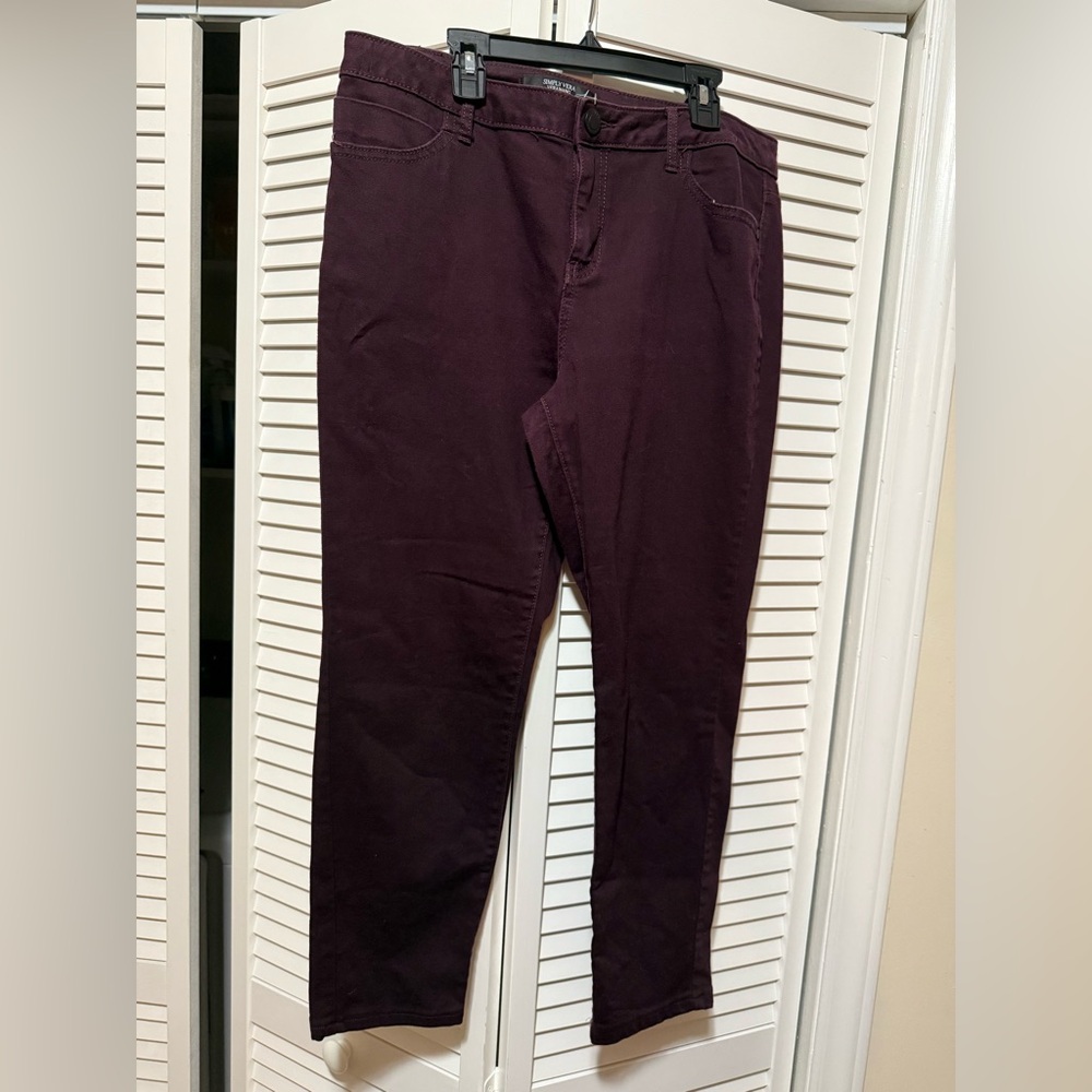 Simply Vera Vera Wang Women's Dark Purple Skinny Jeans